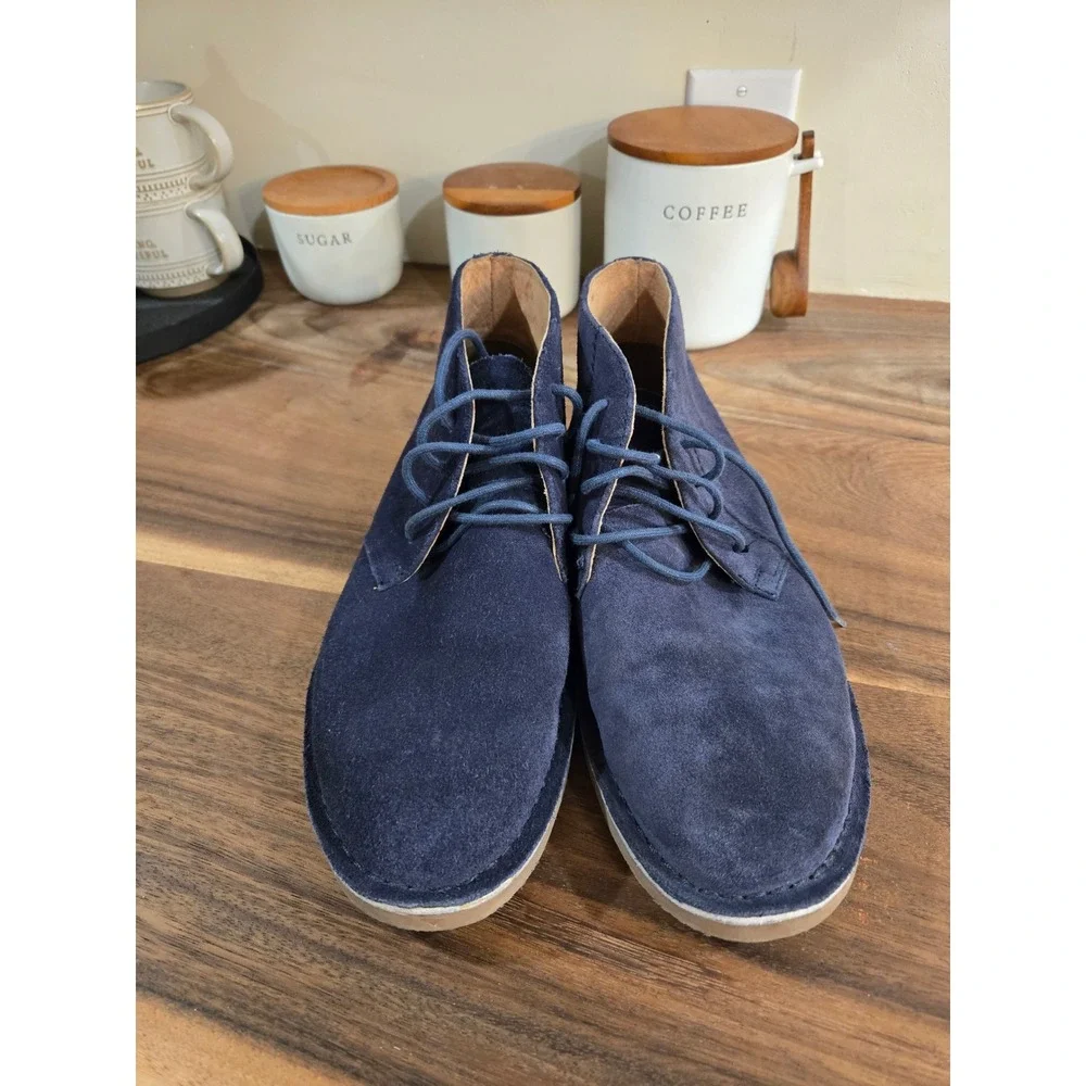 Nunn Bush Mens Dark Blue Suede Chukka Boots Size 9.5 M
